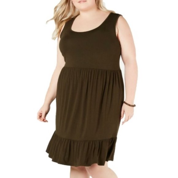 macy's olive green dress